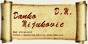 Danko Mijuković vizit kartica